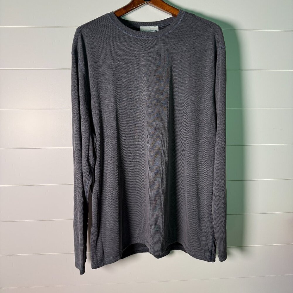 Tommy Bahama Reversible Long Sleeve Shirt Gray/Dk Gray Black Size XXL